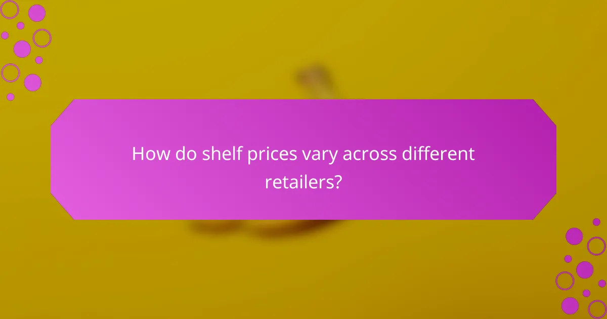 How do shelf prices vary across different retailers?