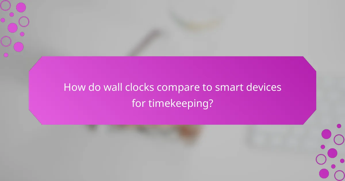 How do wall clocks compare to smart devices for timekeeping?