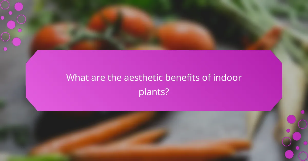 What are the aesthetic benefits of indoor plants?