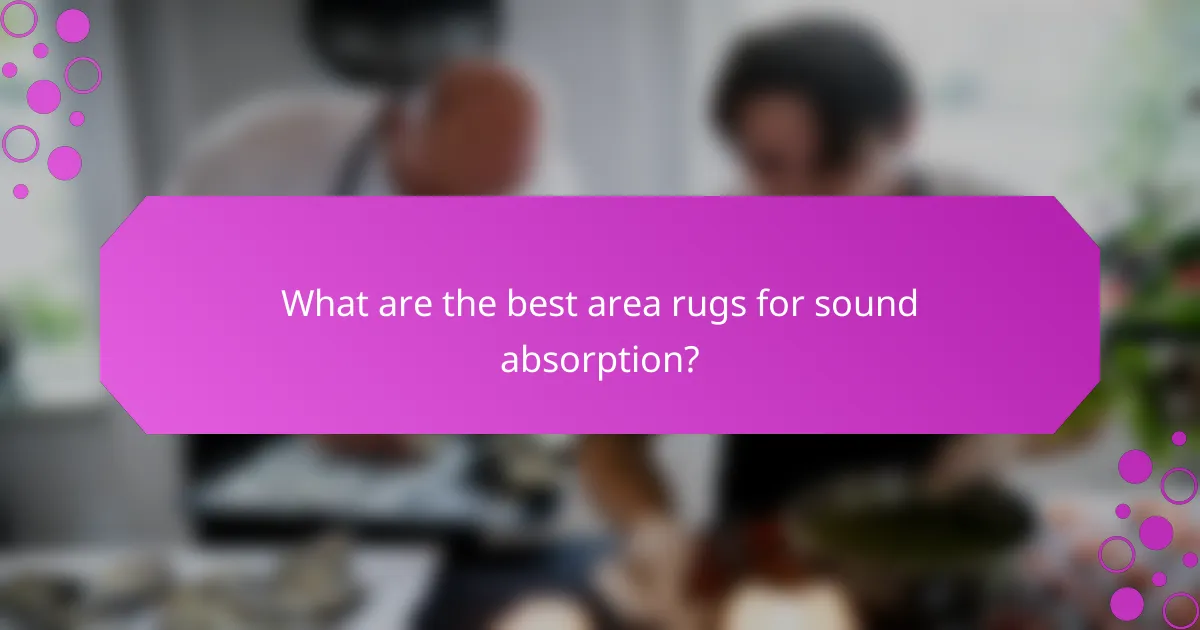 What are the best area rugs for sound absorption?