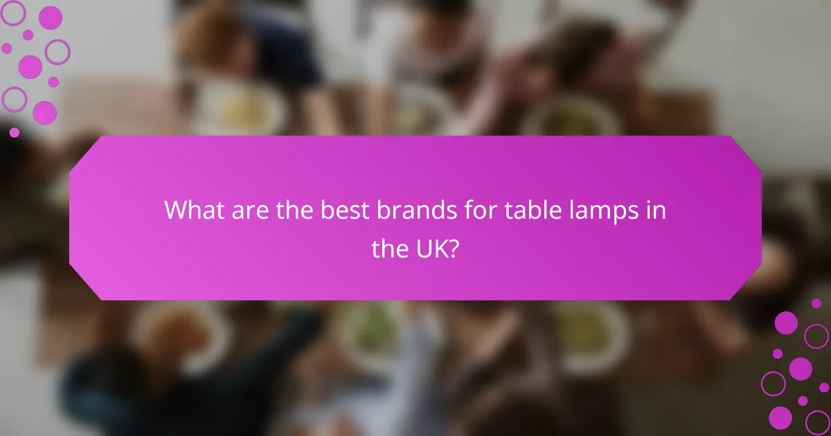 What are the best brands for table lamps in the UK?