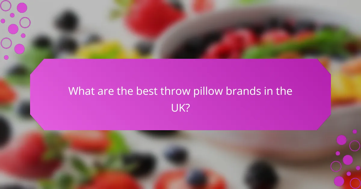 What are the best throw pillow brands in the UK?
