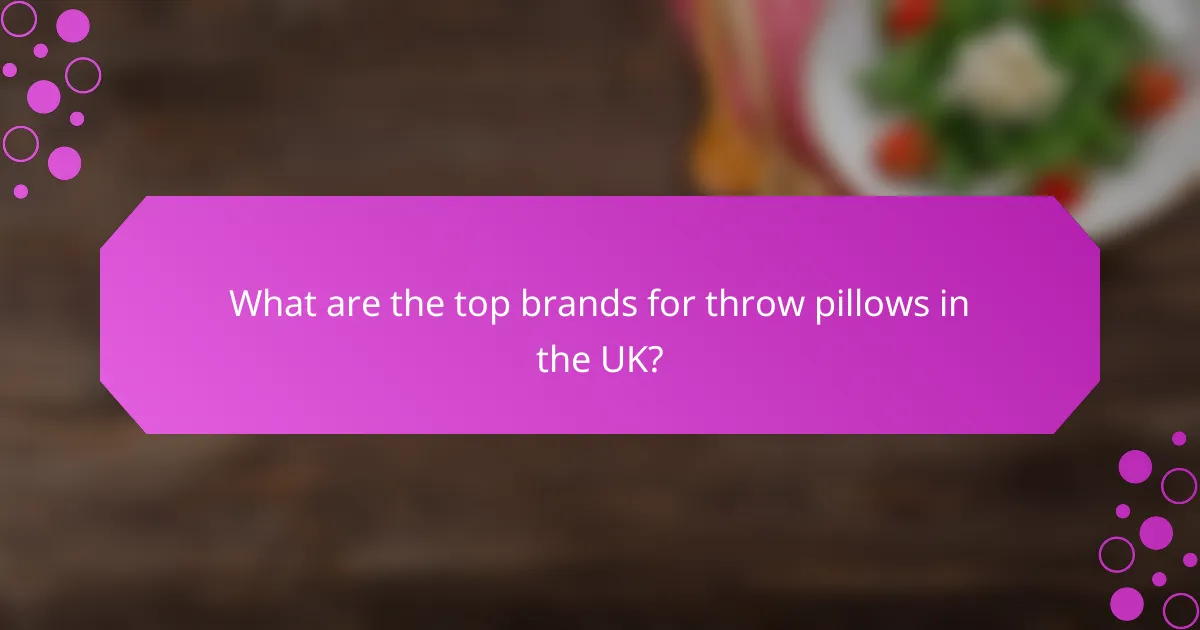 What are the top brands for throw pillows in the UK?