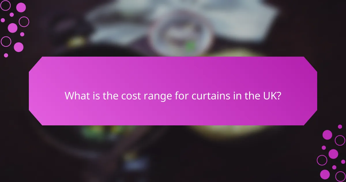 What is the cost range for curtains in the UK?