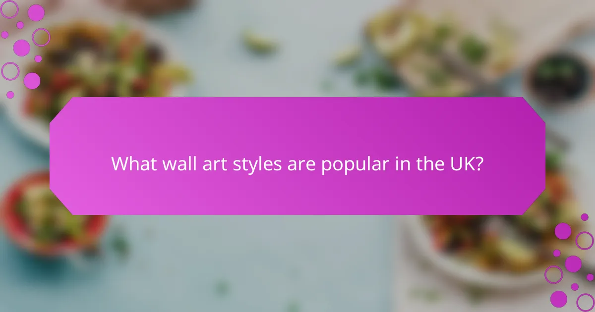What wall art styles are popular in the UK?