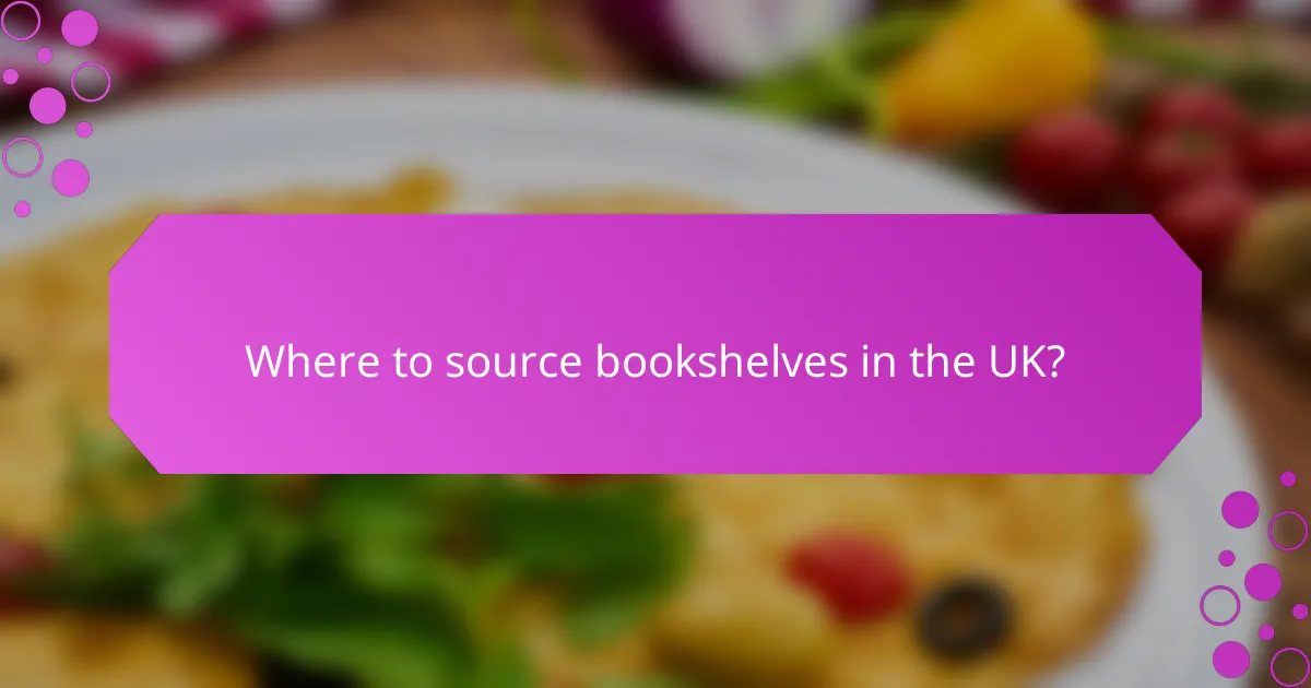 Where to source bookshelves in the UK?