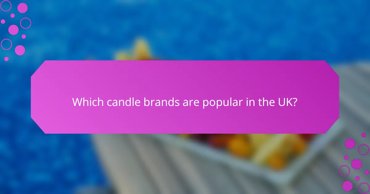 Which candle brands are popular in the UK?
